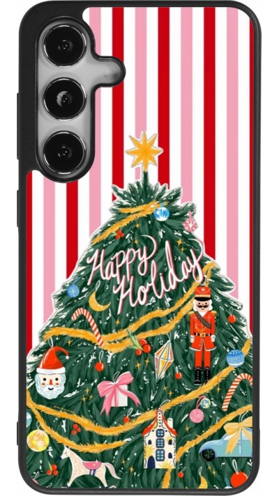 Samsung Galaxy S24 Case Hülle - Silikon schwarz Christmas 25 Happy Holiday