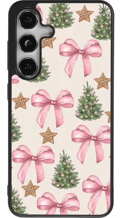 Samsung Galaxy S24 Case Hülle - Silikon schwarz Christmas 25 Vintage Ribbons