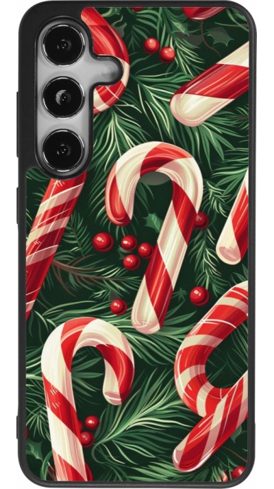 Samsung Galaxy S24 Case Hülle - Silikon schwarz Christmas 25 Xmas Stick