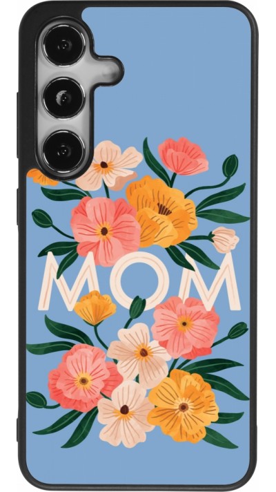 Coque Samsung Galaxy S24 - Silicone rigide noir Mom 2026 Flowers