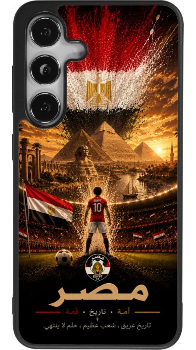 Coque Samsung Galaxy S24 - Silicone rigide noir Football Égypte splash 2026