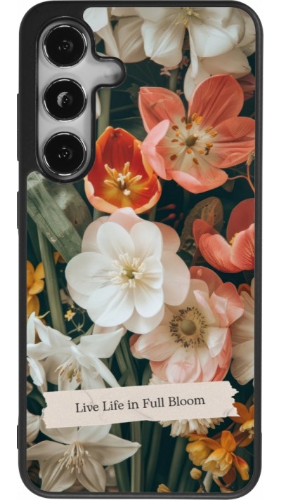 Coque Samsung Galaxy S24 - Silicone rigide noir Full Bloom Spring 2026