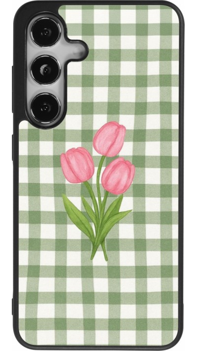 Coque Samsung Galaxy S24 - Silicone rigide noir Green vichy tulips Spring 2026