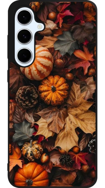 Coque Samsung Galaxy S24 FE - Silicone rigide noir Autumn 25 Pumpkin
