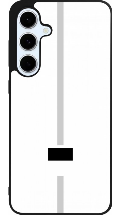 Coque Samsung Galaxy S24 FE - Silicone rigide noir Canton FR blanc