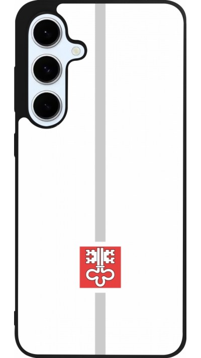 Coque Samsung Galaxy S24 FE - Silicone rigide noir Canton NW blanc