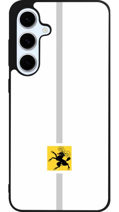 Coque Samsung Galaxy S24 FE - Silicone rigide noir Canton SH blanc