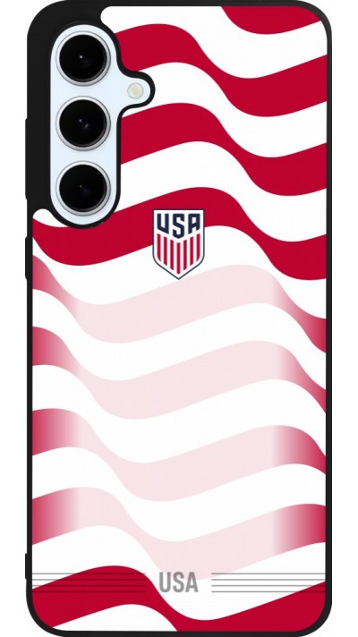 Coque Samsung Galaxy S24 FE - Silicone rigide noir Maillot de football États-Unis 2026 personnalisable