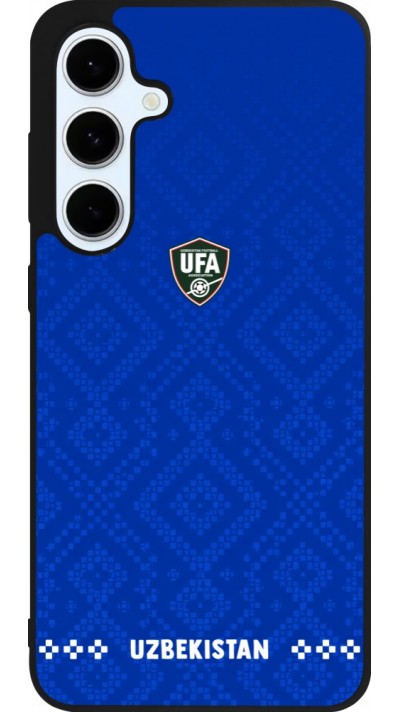 Coque Samsung Galaxy S24 FE - Silicone rigide noir Maillot de football Ouzbékistan 2026 personnalisable