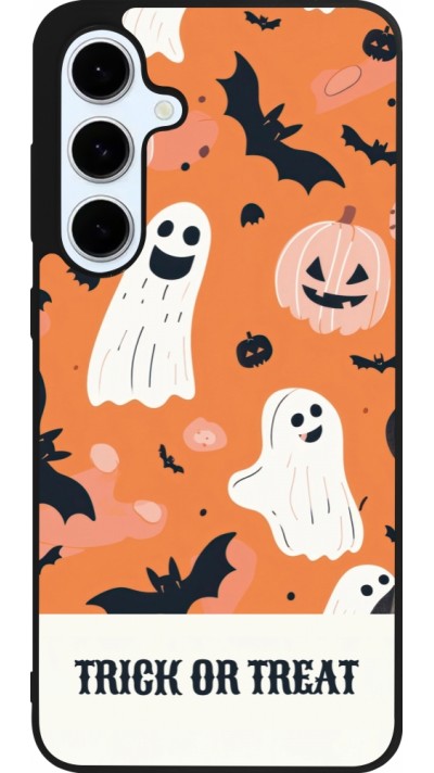 Samsung Galaxy S24 FE Case Hülle - Silikon schwarz Halloween 2025 Trick treat Samsung Galaxy S24 FE Case Hülle - Silikon schwarz Halloween 2025 Trick treat