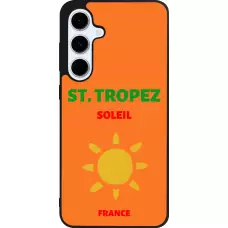 Coque Samsung Galaxy S24 FE - Silicone rigide noir Pop Summer Destination St-Tropez