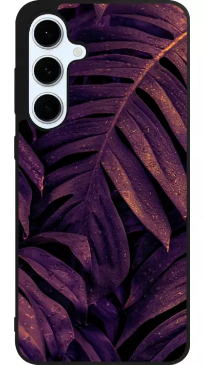 Coque Samsung Galaxy S24 FE - Silicone rigide noir Purple Light Leaves