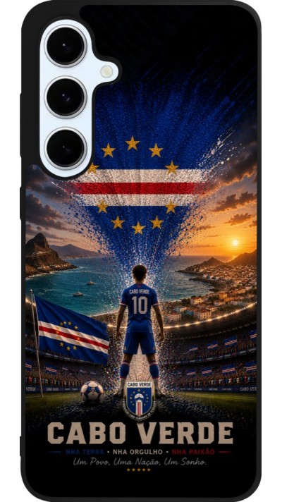 Coque Samsung Galaxy S24 FE - Silicone rigide noir Football Cap-Vert splash 2026