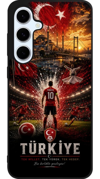 Coque Samsung Galaxy S24 FE - Silicone rigide noir Football Turquie splash 2026