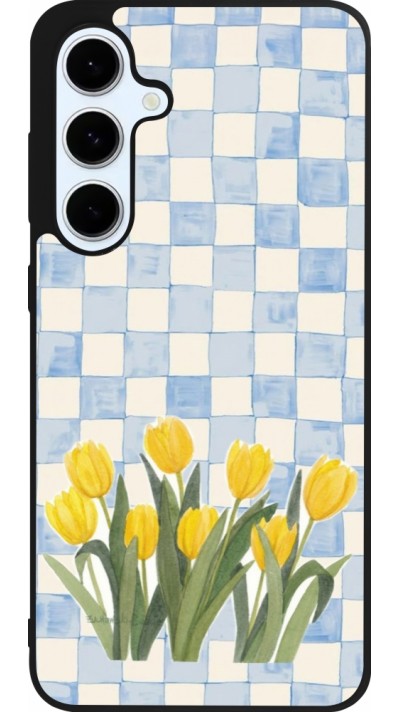 Coque Samsung Galaxy S24 FE - Silicone rigide noir Blue vichy tulips Spring 2026