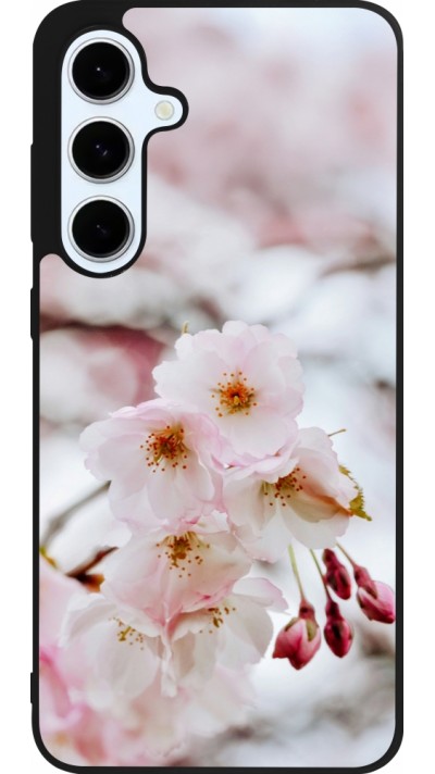 Coque Samsung Galaxy S24 FE - Silicone rigide noir Cherry tree Spring 2026