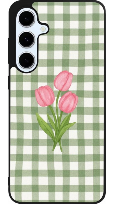 Coque Samsung Galaxy S24 FE - Silicone rigide noir Green vichy tulips Spring 2026