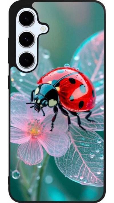 Coque Samsung Galaxy S24 FE - Silicone rigide noir Ladybird in bloom Spring 2026