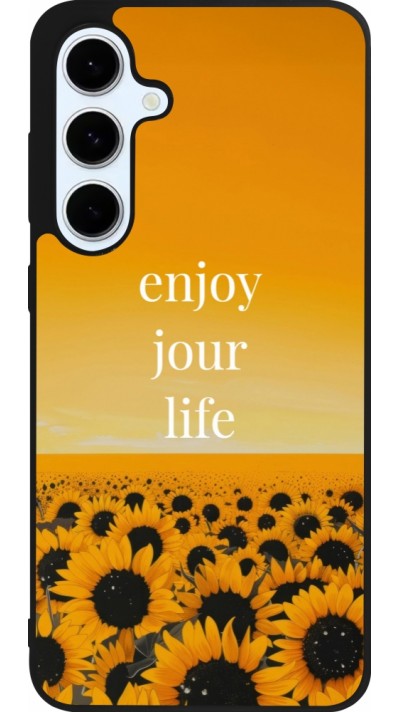 Samsung Galaxy S24 FE Case Hülle - Silikon schwarz Summer 2025 Enjoy your life