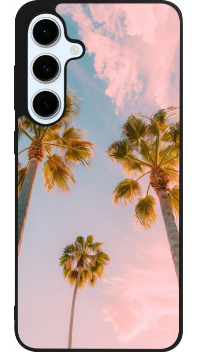 Samsung Galaxy S24 FE Case Hülle - Silikon schwarz Summer 2025 Palmiers