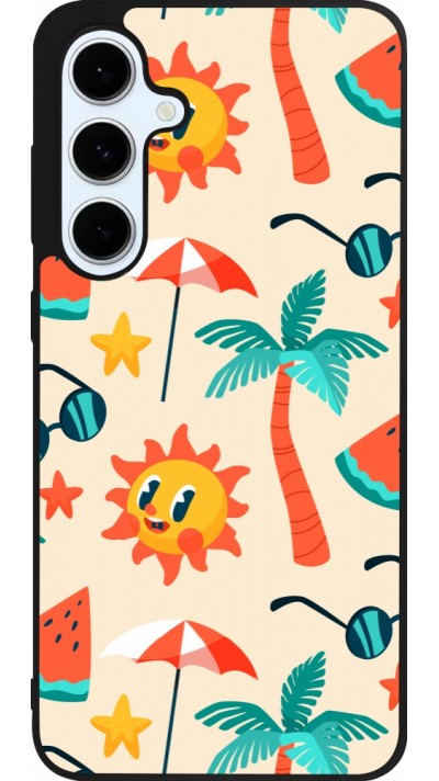 Samsung Galaxy S24 FE Case Hülle - Silikon schwarz Summer 2025 Pattern soleil