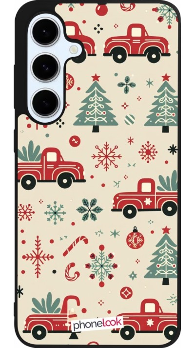 Samsung Galaxy S24 FE Case Hülle - Silikon schwarz Weihnachten 2024 Lkw Tanne