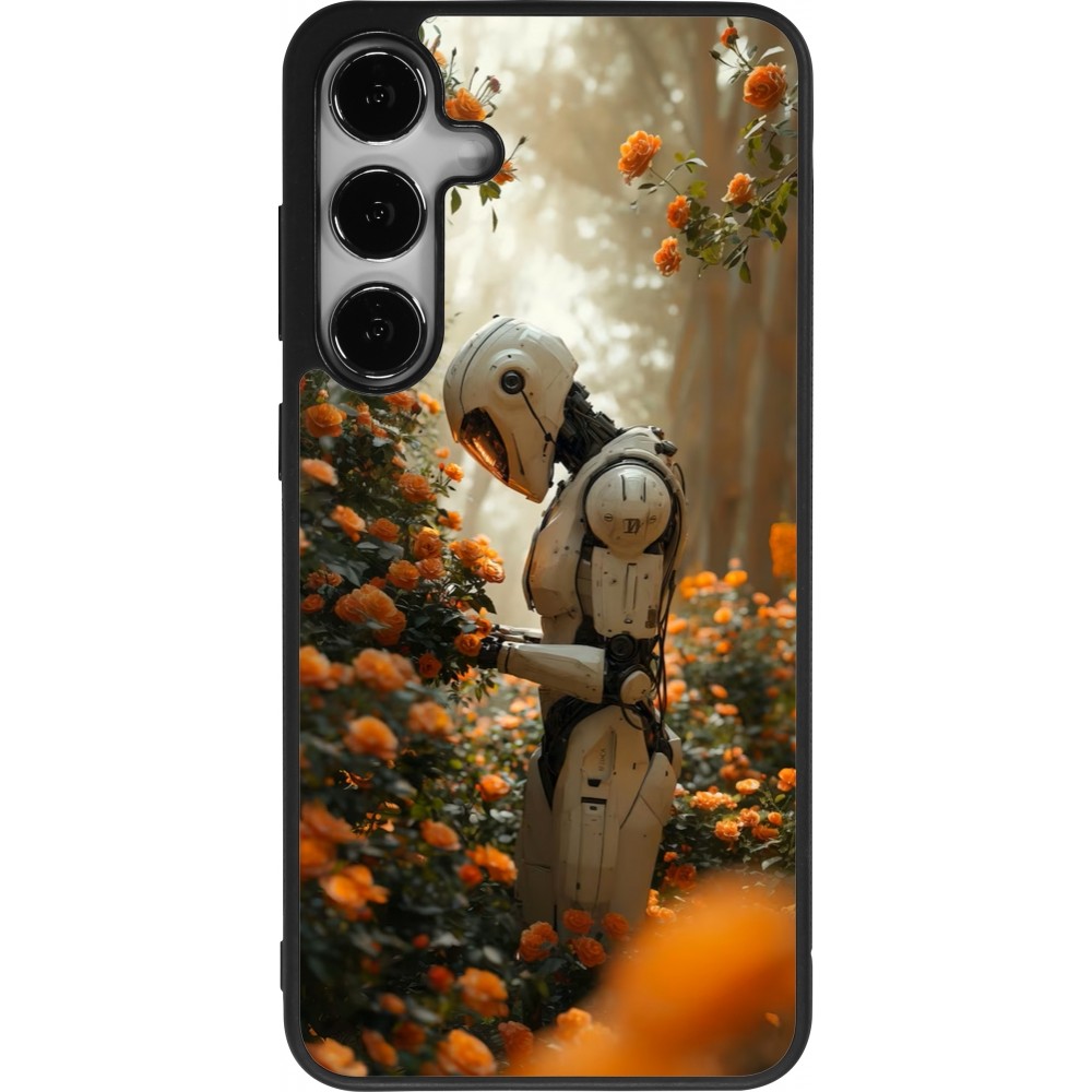 Coque Samsung Galaxy S24+ - Silicone rigide noir Astronaut flowers 2025