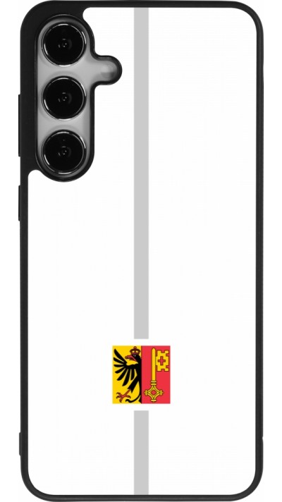 Coque Samsung Galaxy S24+ - Silicone rigide noir Canton GE blanc