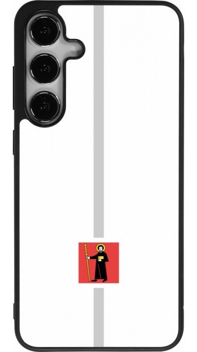 Coque Samsung Galaxy S24+ - Silicone rigide noir Canton GL blanc