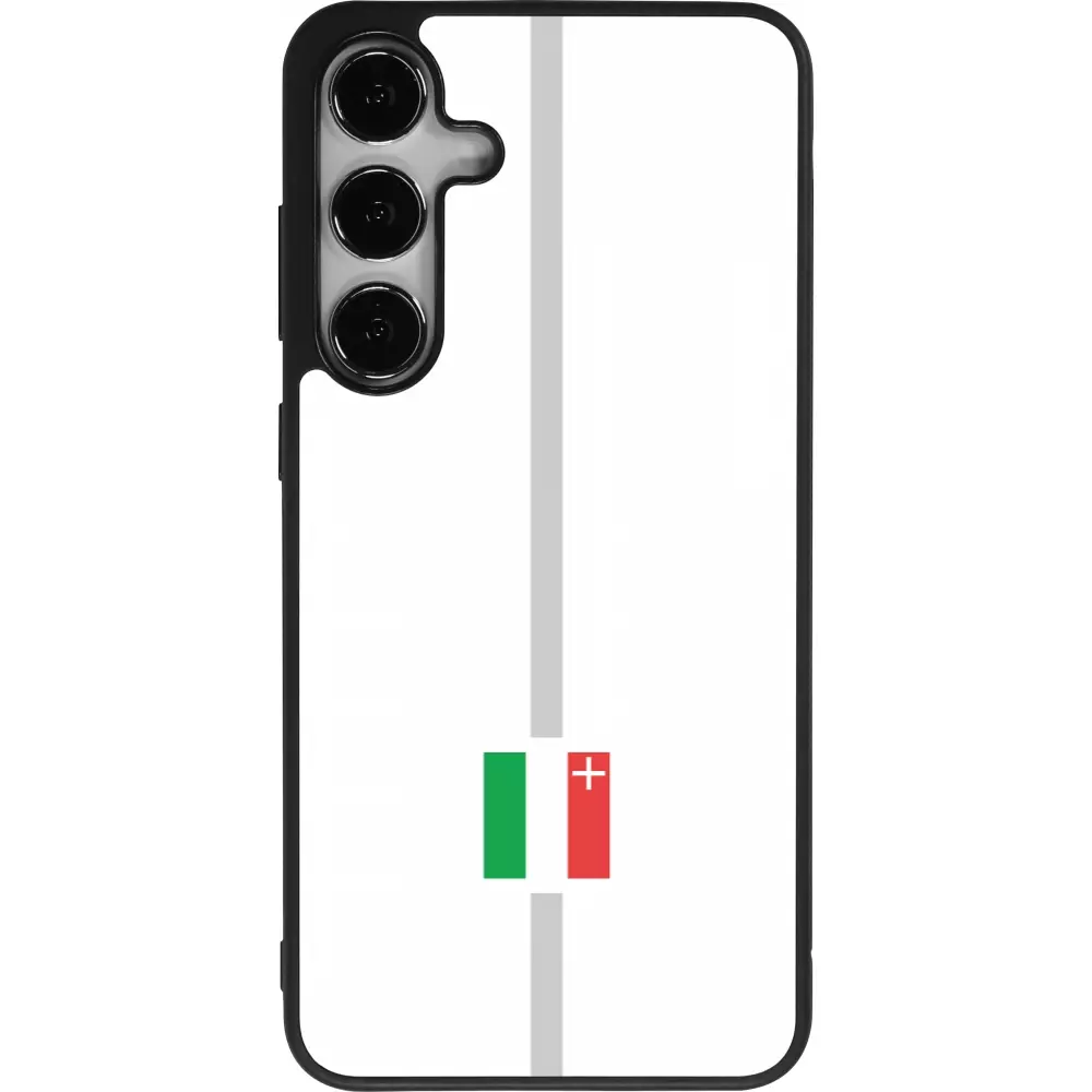 Coque Samsung Galaxy S24+ - Silicone rigide noir Canton NE blanc