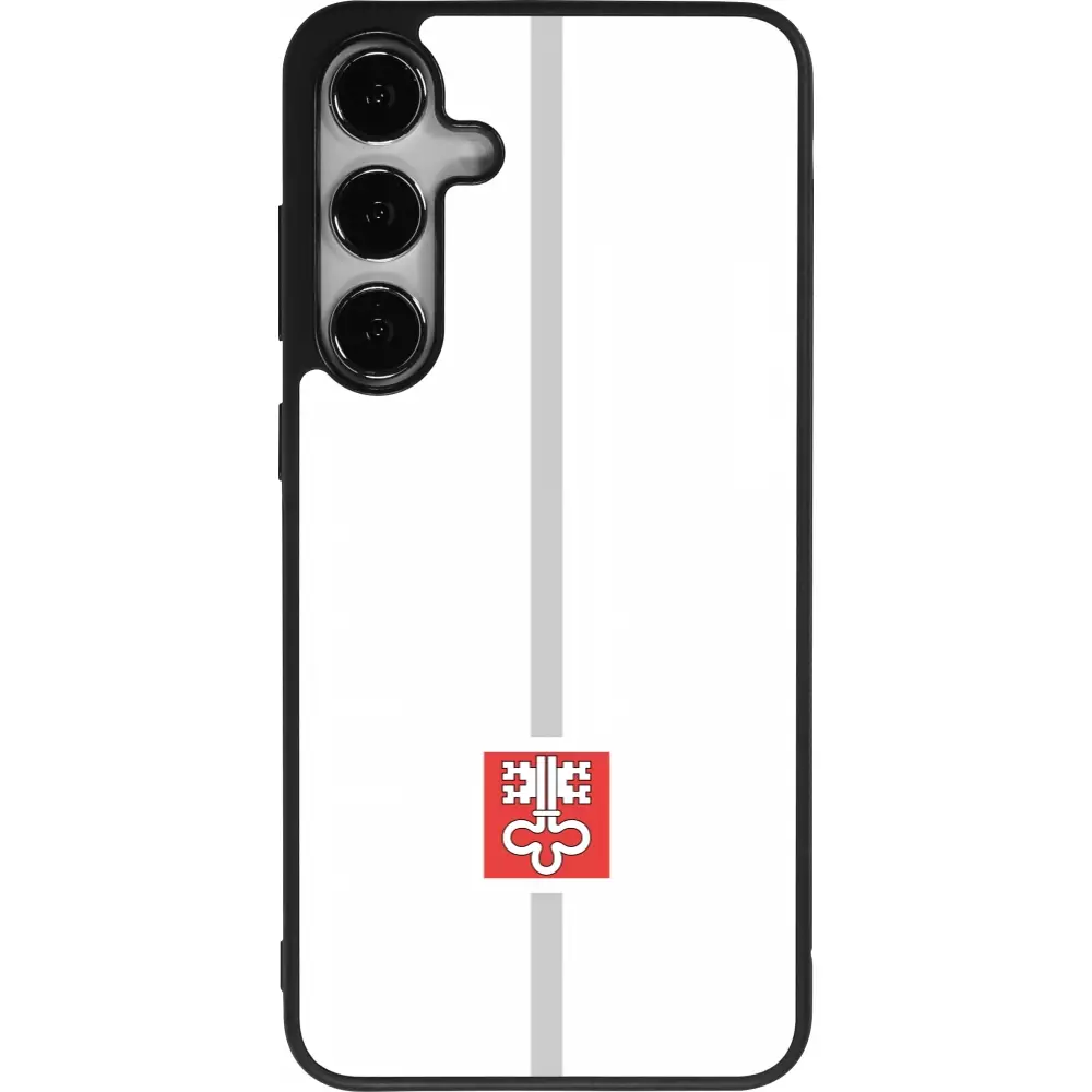 Coque Samsung Galaxy S24+ - Silicone rigide noir Canton NW blanc