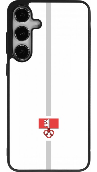 Coque Samsung Galaxy S24+ - Silicone rigide noir Canton OW blanc