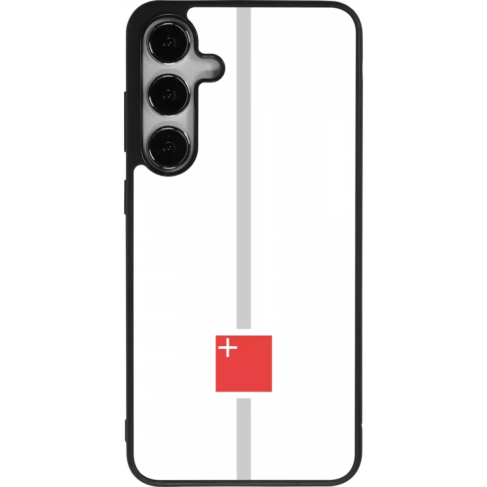 Coque Samsung Galaxy S24+ - Silicone rigide noir Canton SZ blanc