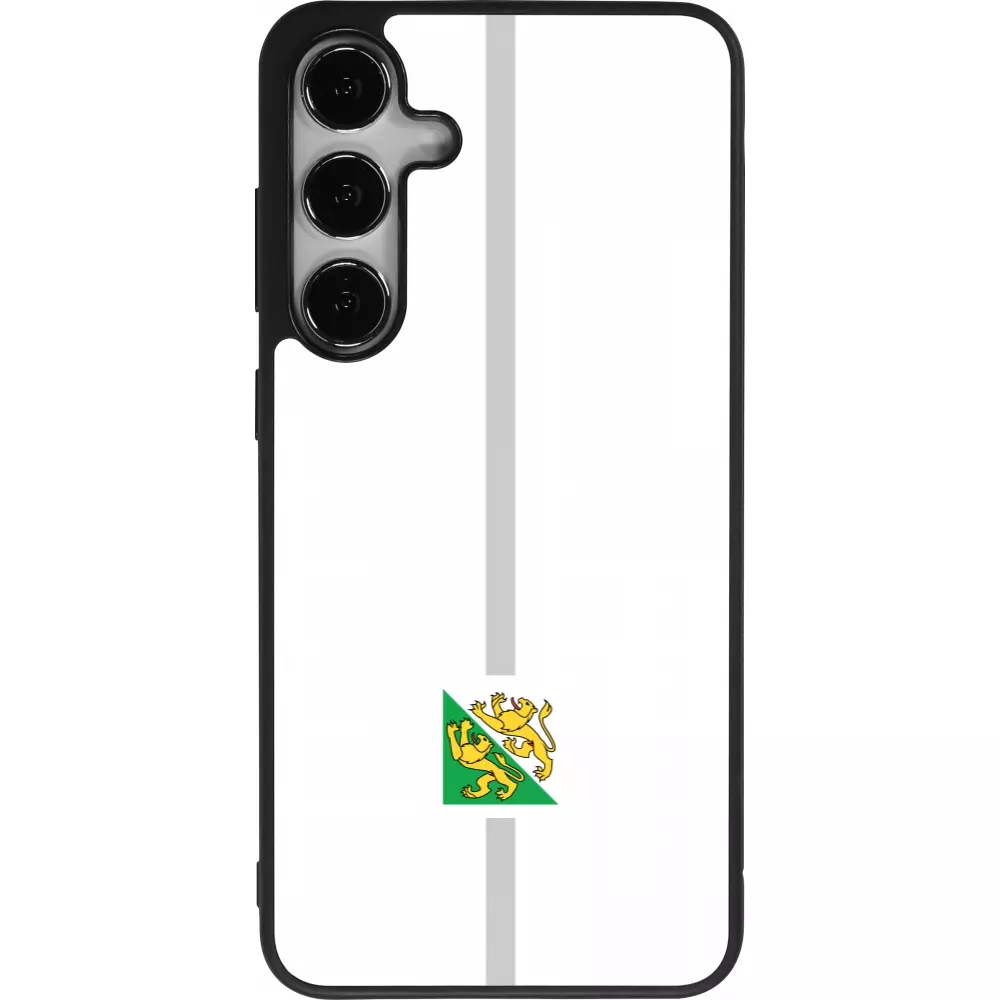 Coque Samsung Galaxy S24+ - Silicone rigide noir Canton TG blanc