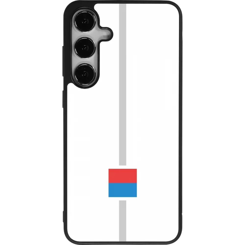 Coque Samsung Galaxy S24+ - Silicone rigide noir Canton TI blanc