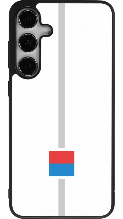 Coque Samsung Galaxy S24+ - Silicone rigide noir Canton TI blanc