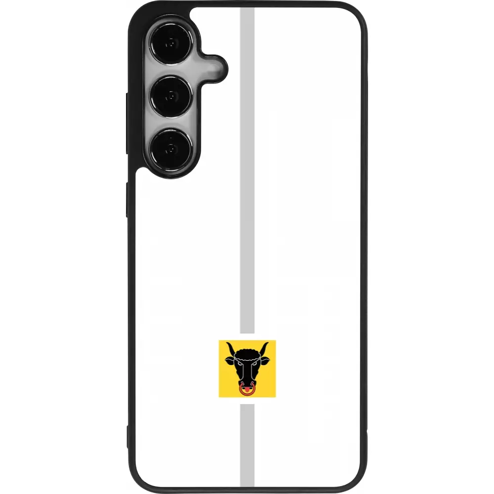 Coque Samsung Galaxy S24+ - Silicone rigide noir Canton UR blanc