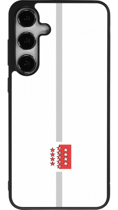 Coque Samsung Galaxy S24+ - Silicone rigide noir Canton VS blanc