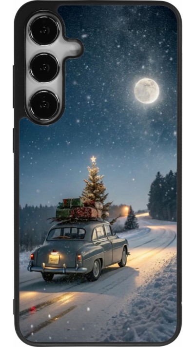 Samsung Galaxy S24+ Case Hülle - Silikon schwarz Christmas 25 Car with Tree Xmas