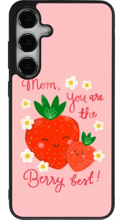 Coque Samsung Galaxy S24+ - Silicone rigide noir Mom 2026 Berry best