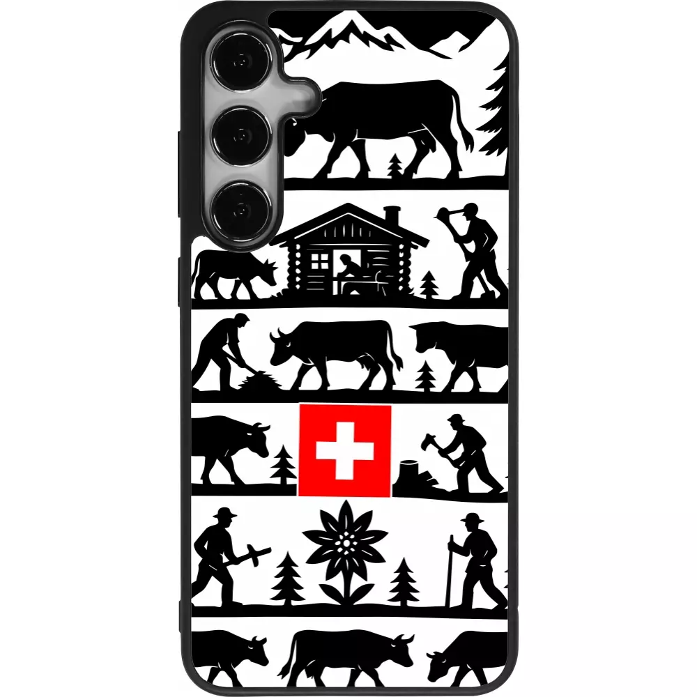 Coque Samsung Galaxy S24+ - Silicone rigide noir Poya Suisse 1
