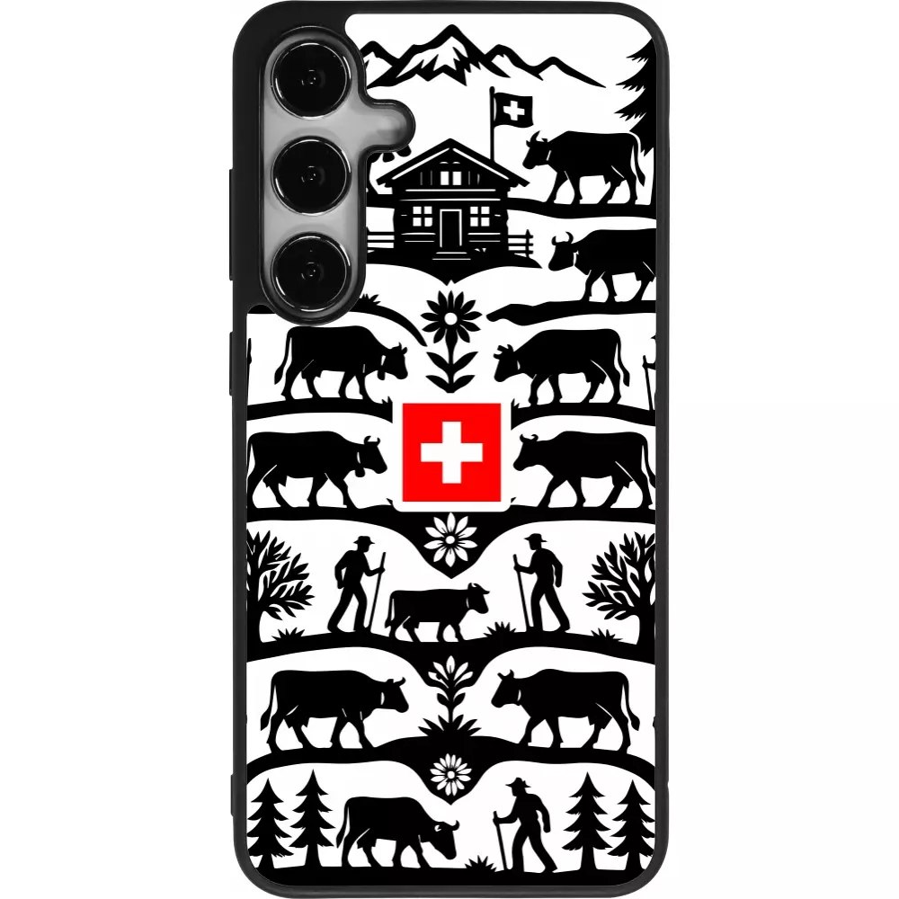 Coque Samsung Galaxy S24+ - Silicone rigide noir Poya Suisse 3