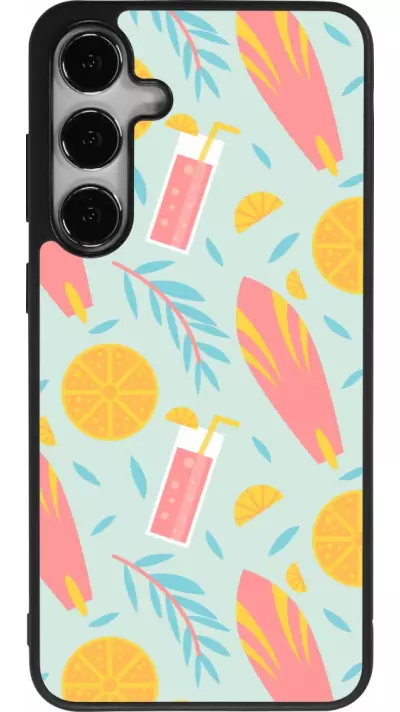 Coque Samsung Galaxy S24+ - Silicone rigide noir Summer 2025 Pattern citron