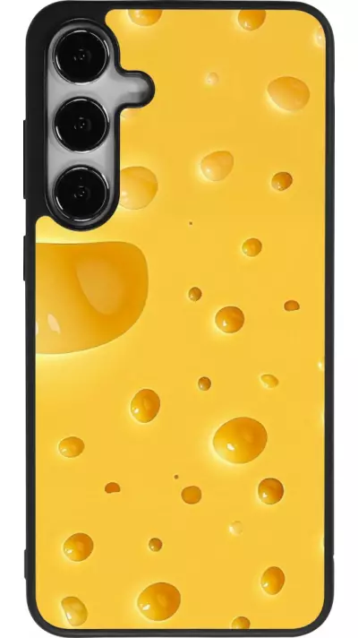 Coque Samsung Galaxy S24+ - Silicone rigide noir Fête Nationale Suisse Cheese
