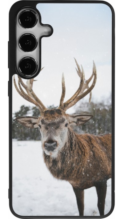 Samsung Galaxy S24+ Case Hülle - Silikon schwarz Winter 25 Winter reindeer