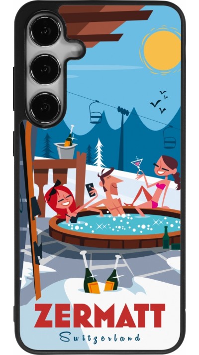 Coque Samsung Galaxy S24+ - Silicone rigide noir Zermatt Mountain Jacuzzi