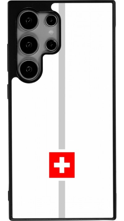 Coque Samsung Galaxy S24 Ultra - Silicone rigide noir Canton CH blanc