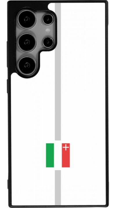 Coque Samsung Galaxy S24 Ultra - Silicone rigide noir Canton NE blanc