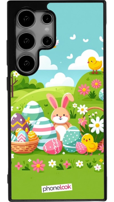 Coque Samsung Galaxy S24 Ultra - Silicone rigide noir Easter 2025 Green
