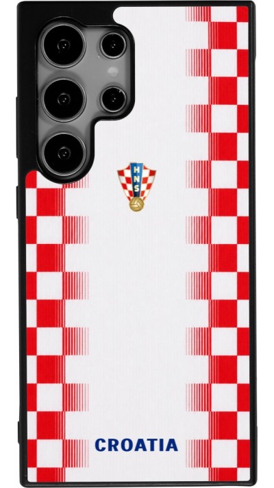 Coque Samsung Galaxy S24 Ultra - Silicone rigide noir Maillot de football Croatie 2026 personnalisable